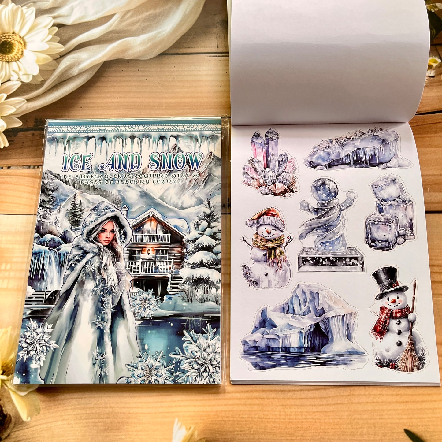 20 Sheets Creative world of fantasy snow and Ice Sticker Book