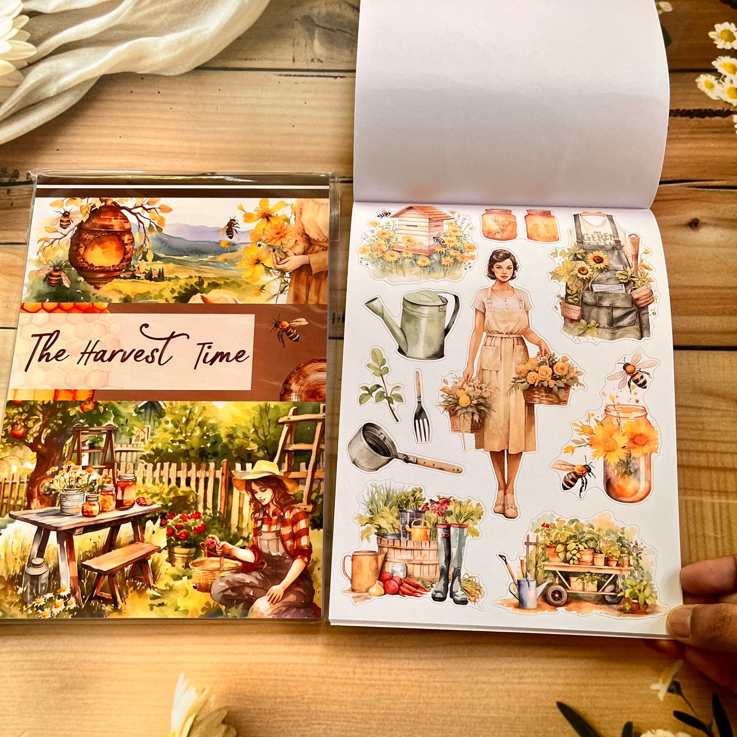 20 Sheets Vintage Magic Character Flower Fairy Tale Landscaping Sticker Book
