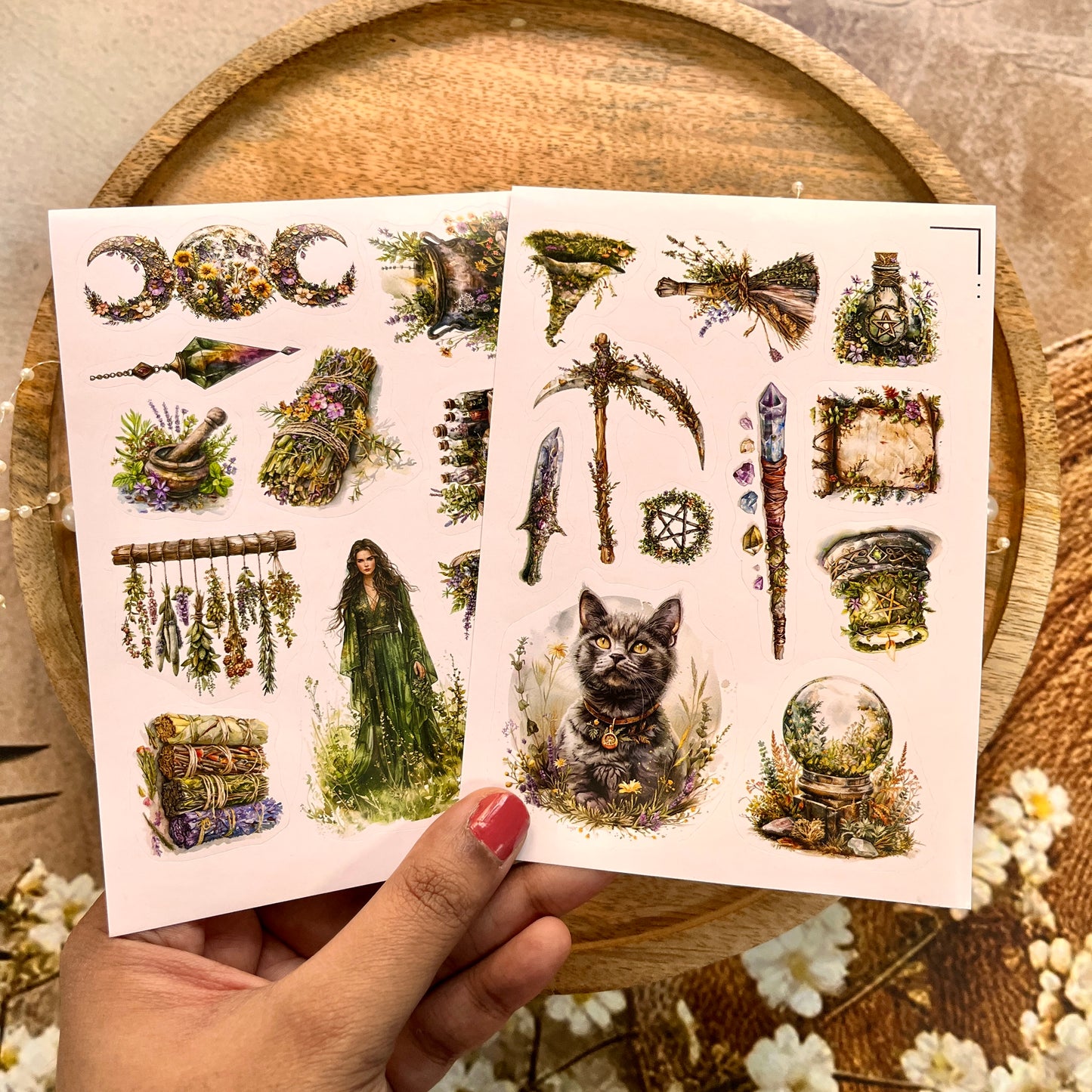3 Sheets Vintage Emerald City Die Cut Stickers for Scrapbooking