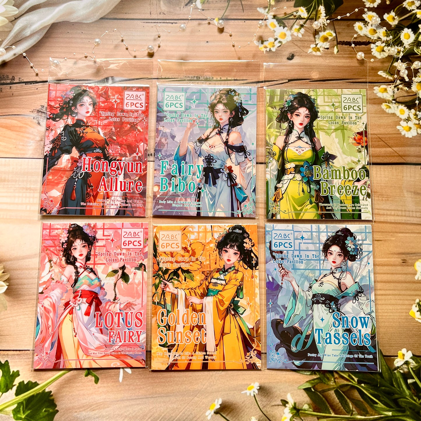 6 Pcs Spring Dawn Series Fairy Character Traditional Sticker Pack