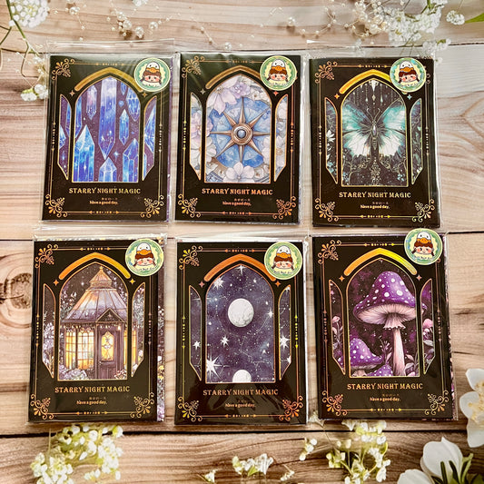 10 Starry Night Series Net Spirit Crystal Background Material Stickers
