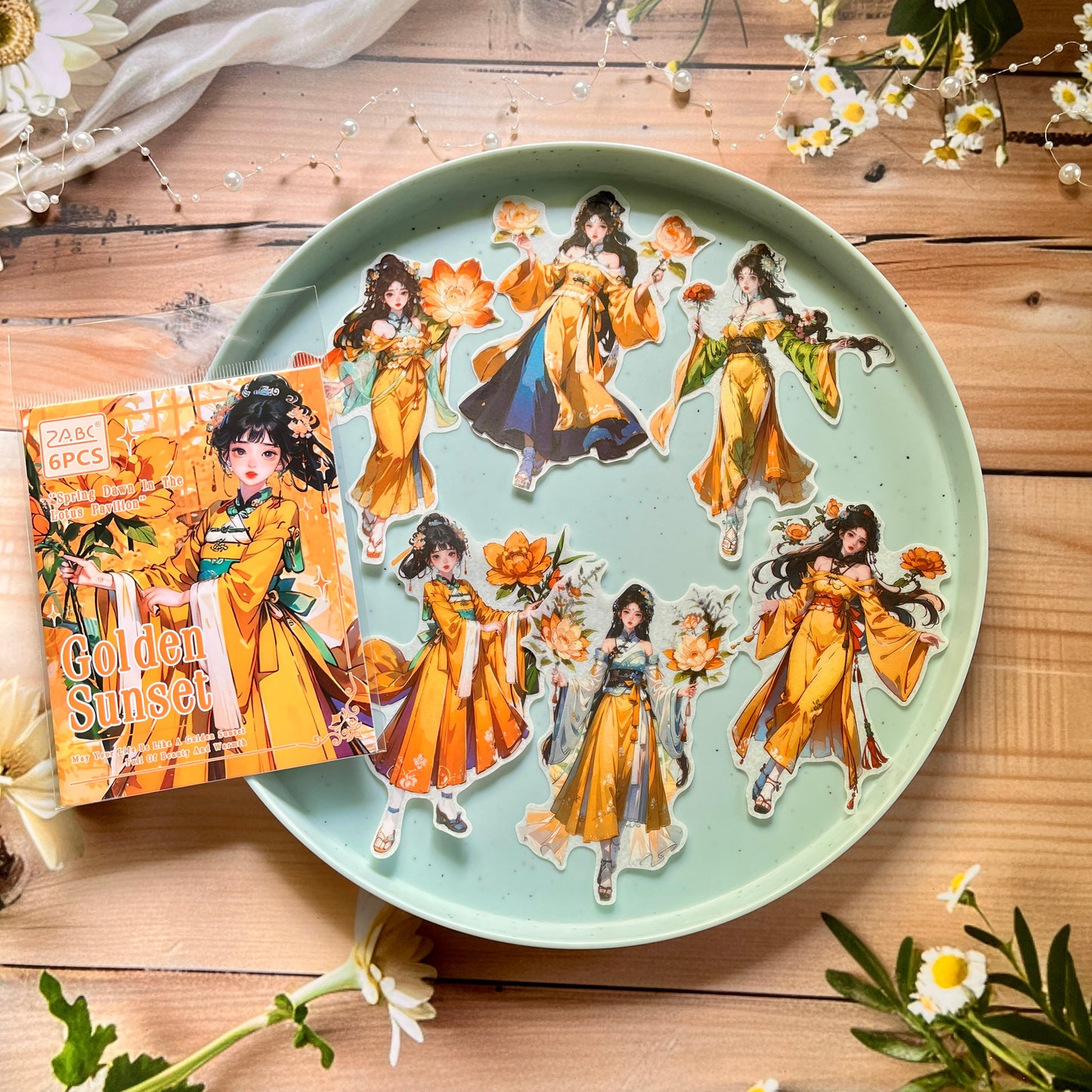 6 Pcs Spring Dawn Series Fairy Character Traditional Sticker Pack