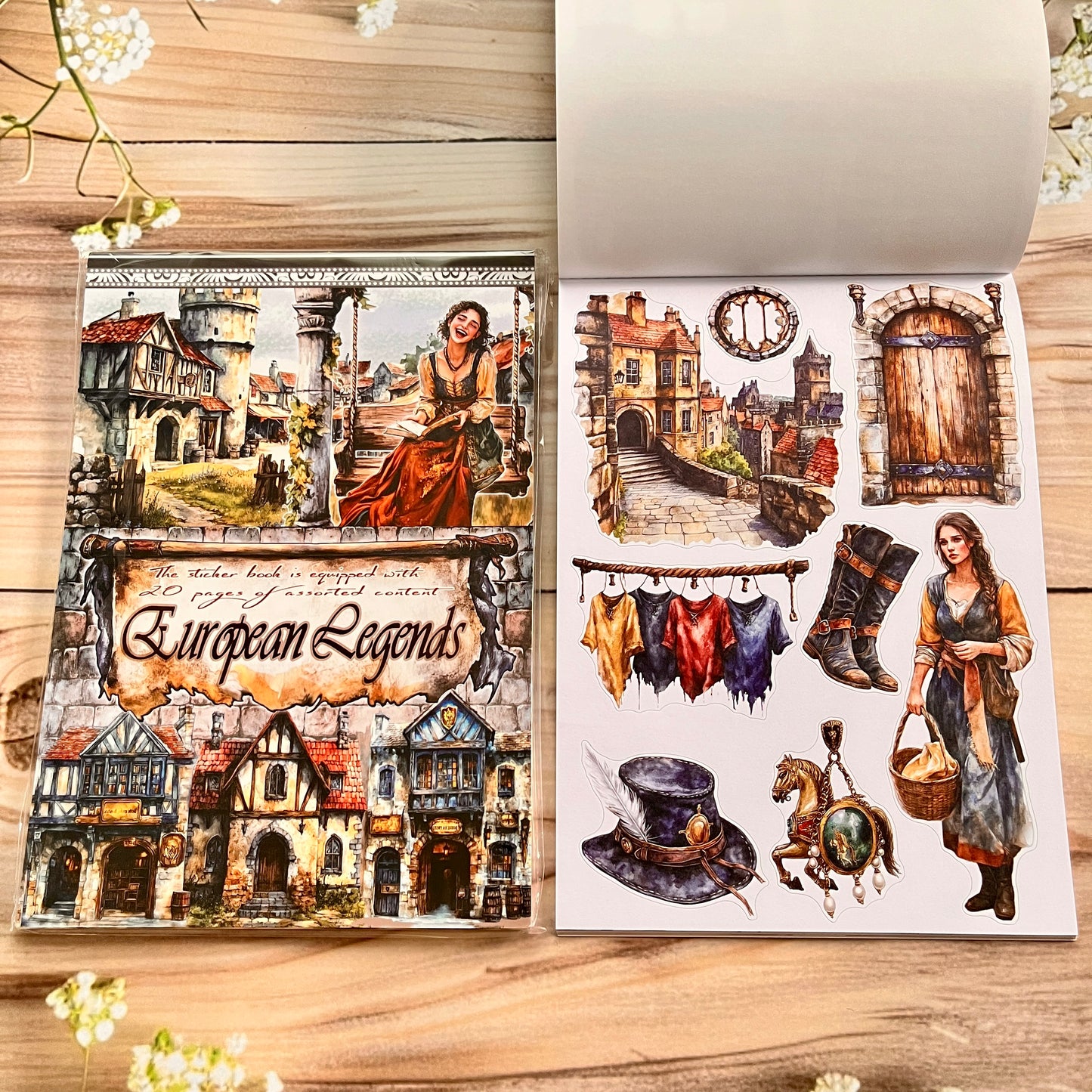 20 sheets Europe and the US landscape figures love and travel sticker book