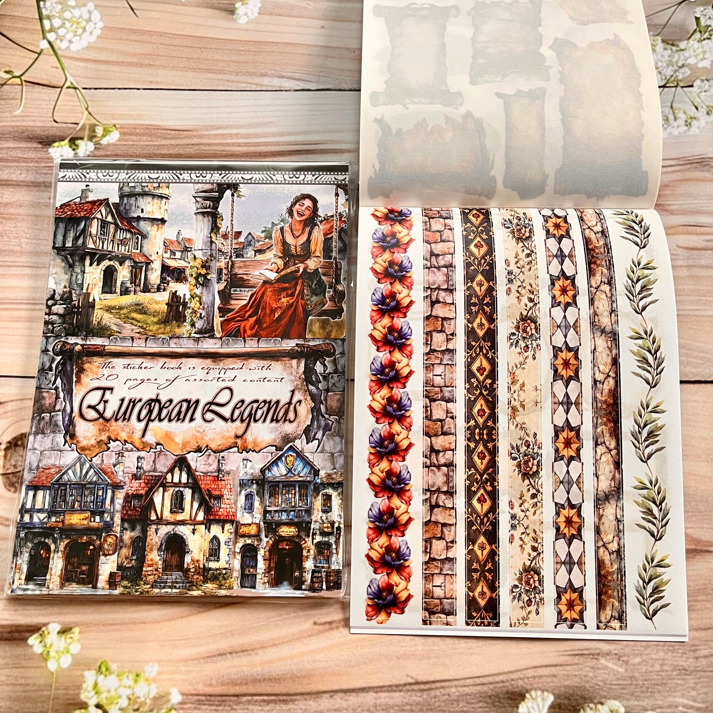 20 sheets Europe and the US landscape figures love and travel sticker book