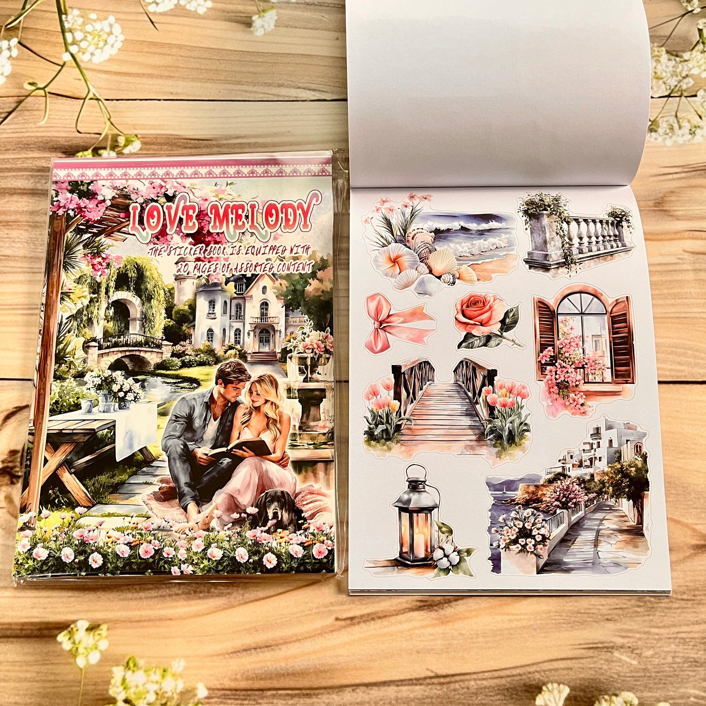 20 sheets Europe and the US landscape figures love and travel sticker book