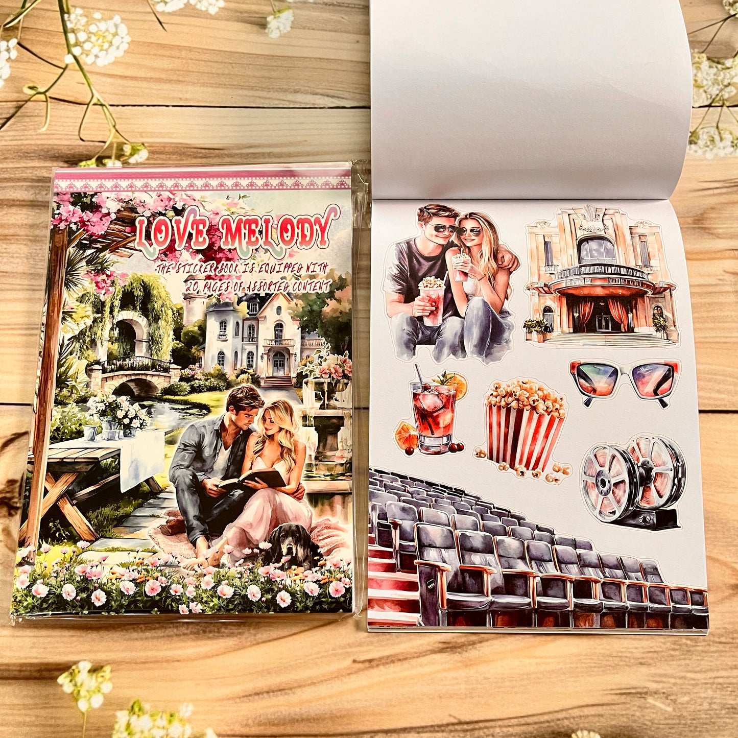 20 sheets Europe and the US landscape figures love and travel sticker book