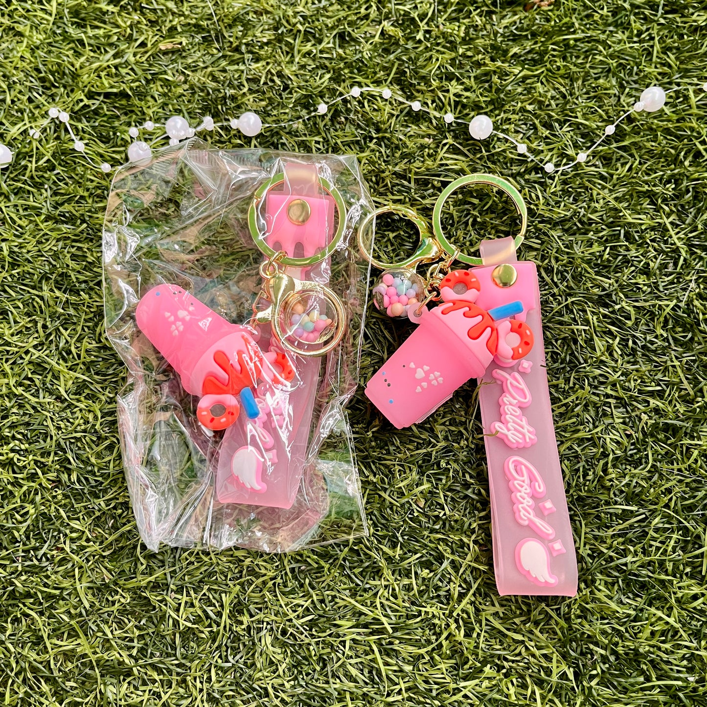 Cartoon Ice Cream Cup Keychain Cute Key ring Pendant Accessories