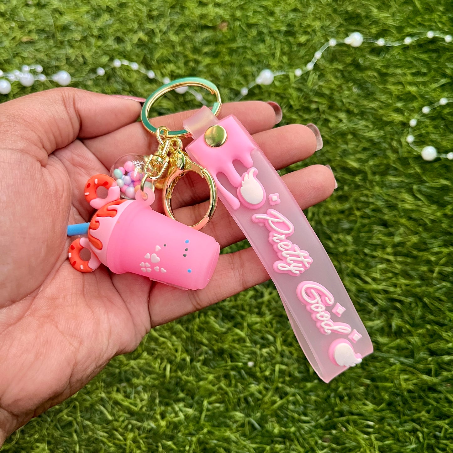 Cartoon Ice Cream Cup Keychain Cute Key ring Pendant Accessories