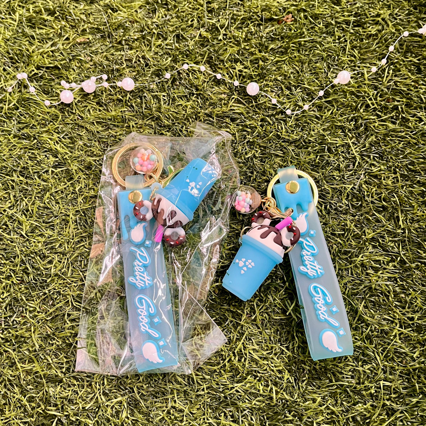 Cartoon Ice Cream Cup Keychain Cute Key ring Pendant Accessories
