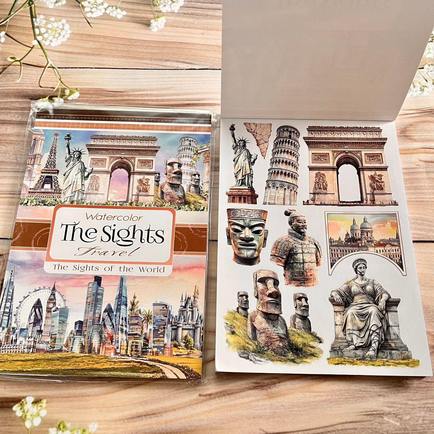 20 sheets Europe and the US landscape figures love and travel sticker book