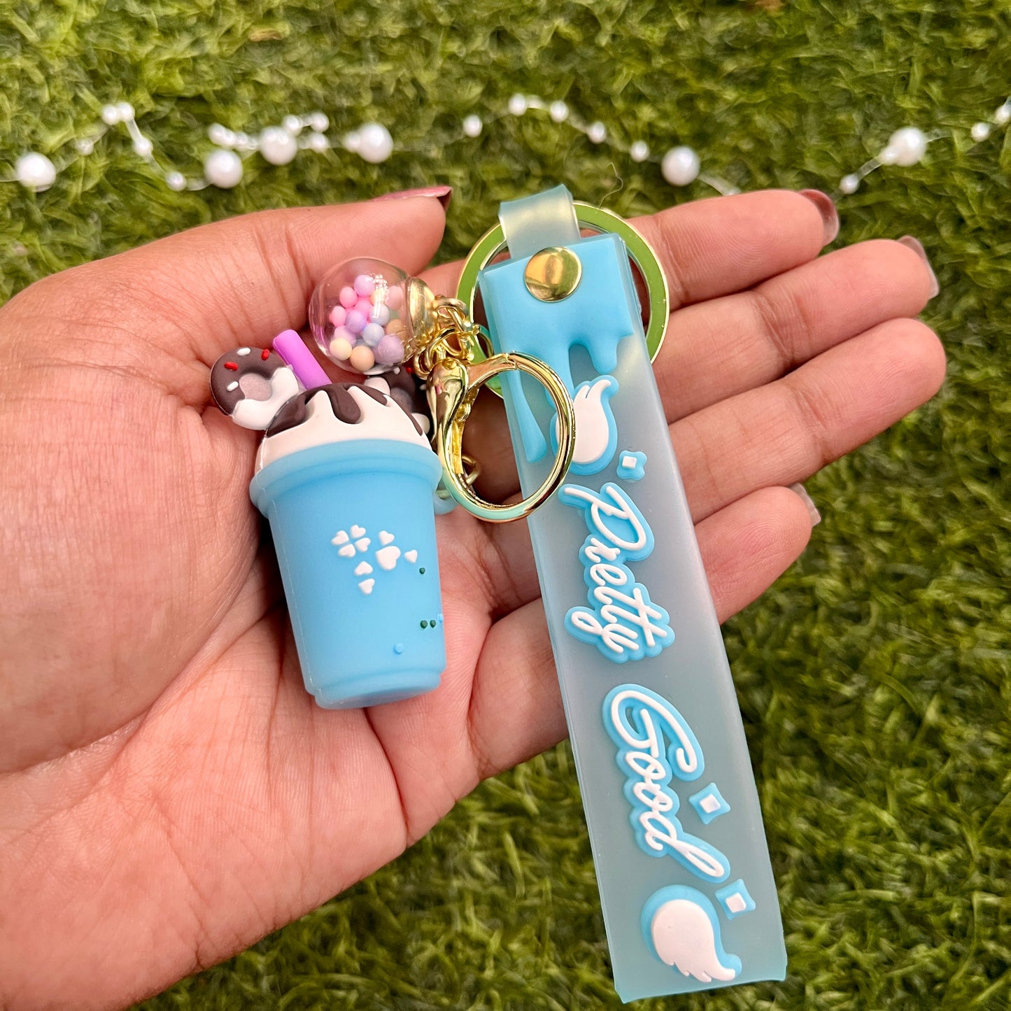 Cartoon Ice Cream Cup Keychain Cute Key ring Pendant Accessories