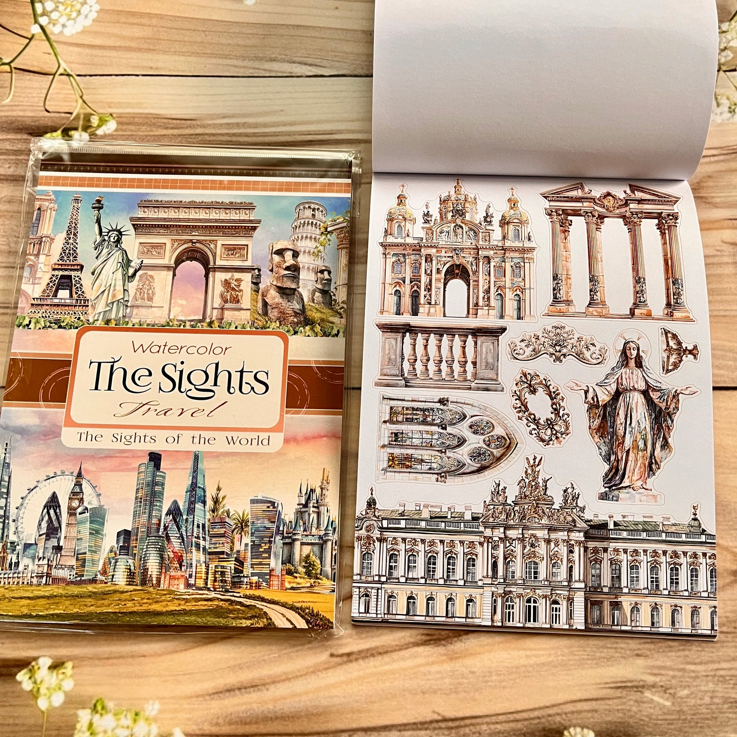 20 sheets Europe and the US landscape figures love and travel sticker book