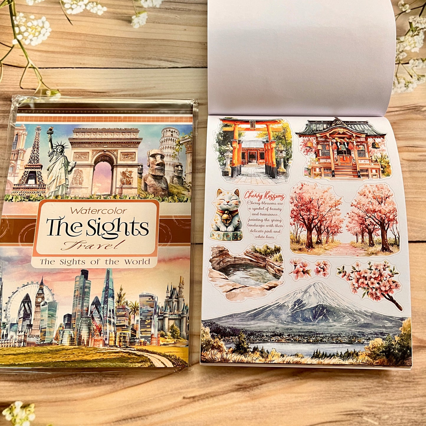 20 sheets Europe and the US landscape figures love and travel sticker book