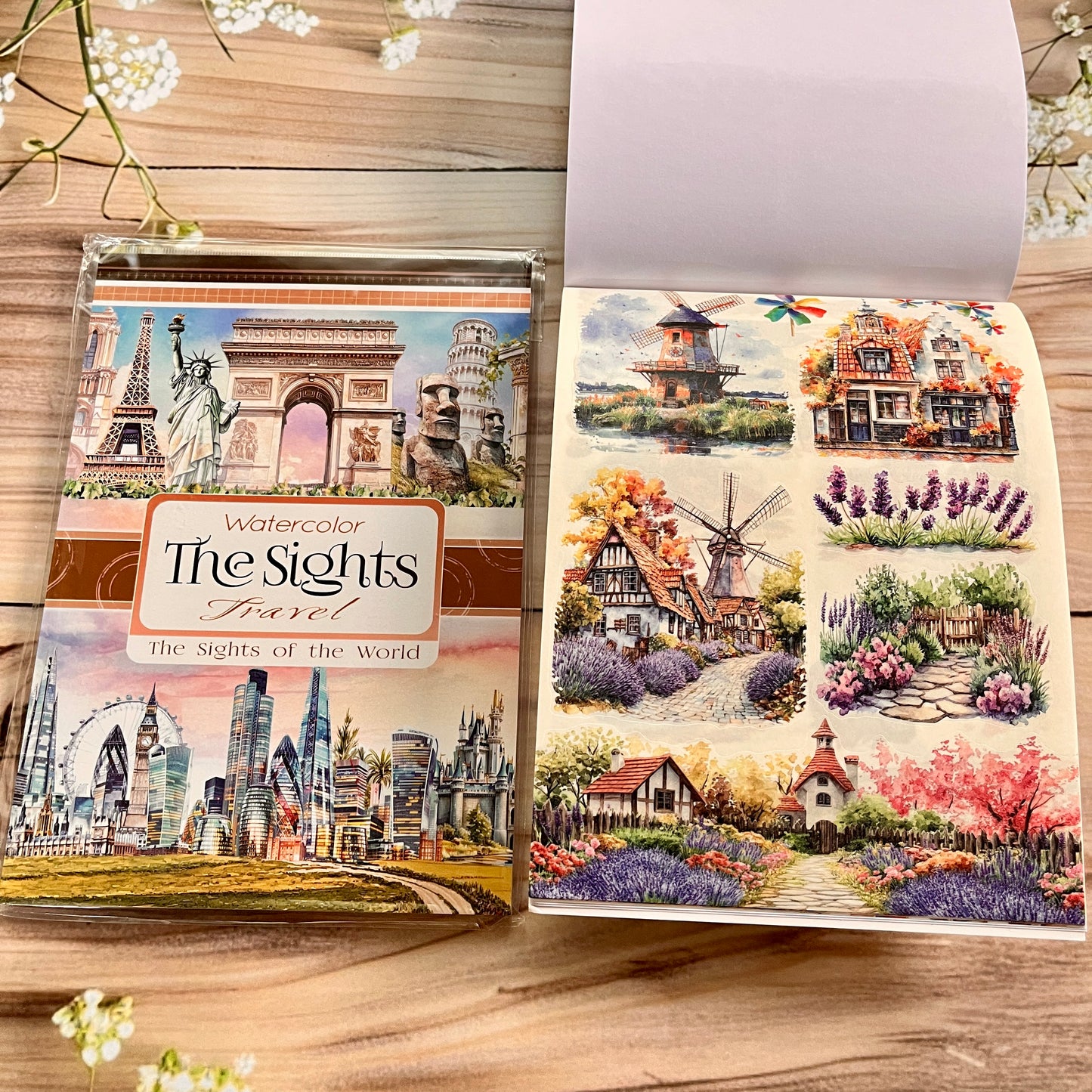 20 sheets Europe and the US landscape figures love and travel sticker book