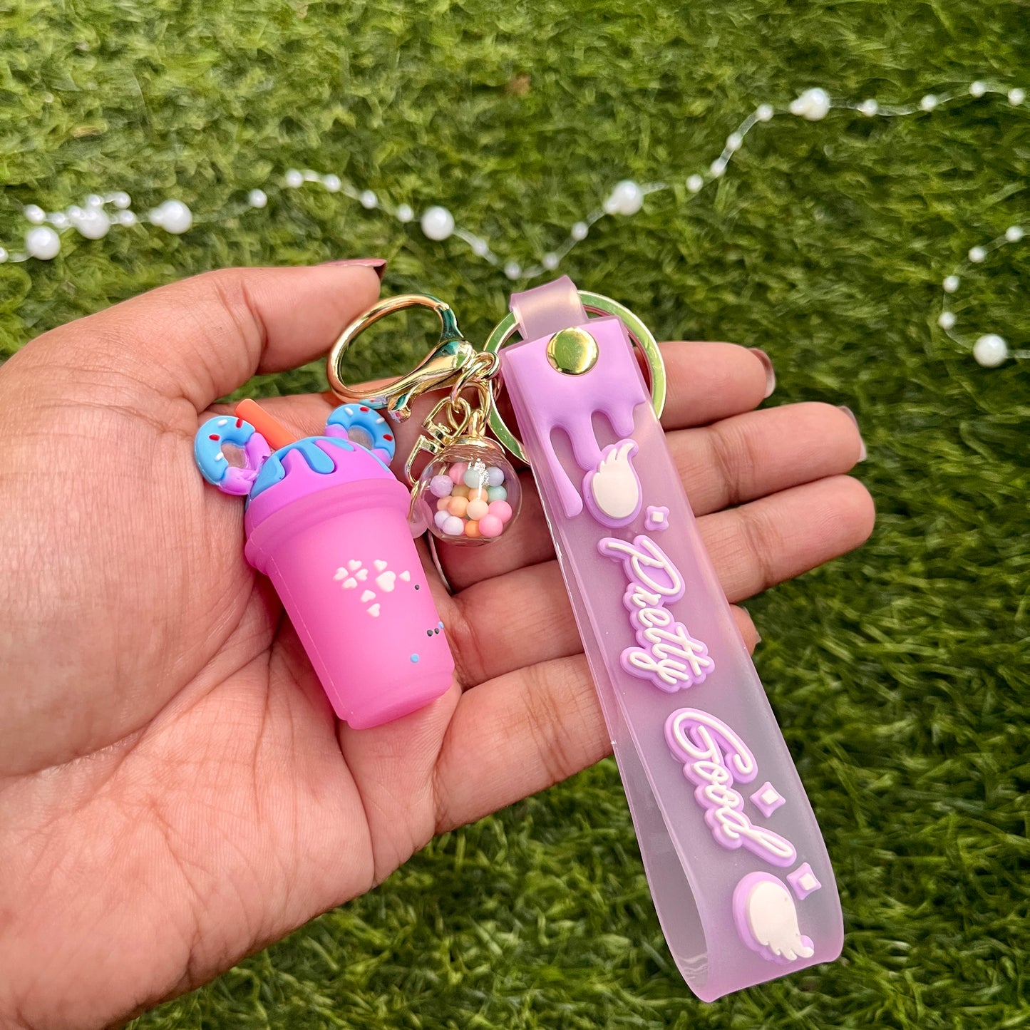 Cartoon Ice Cream Cup Keychain Cute Key ring Pendant Accessories
