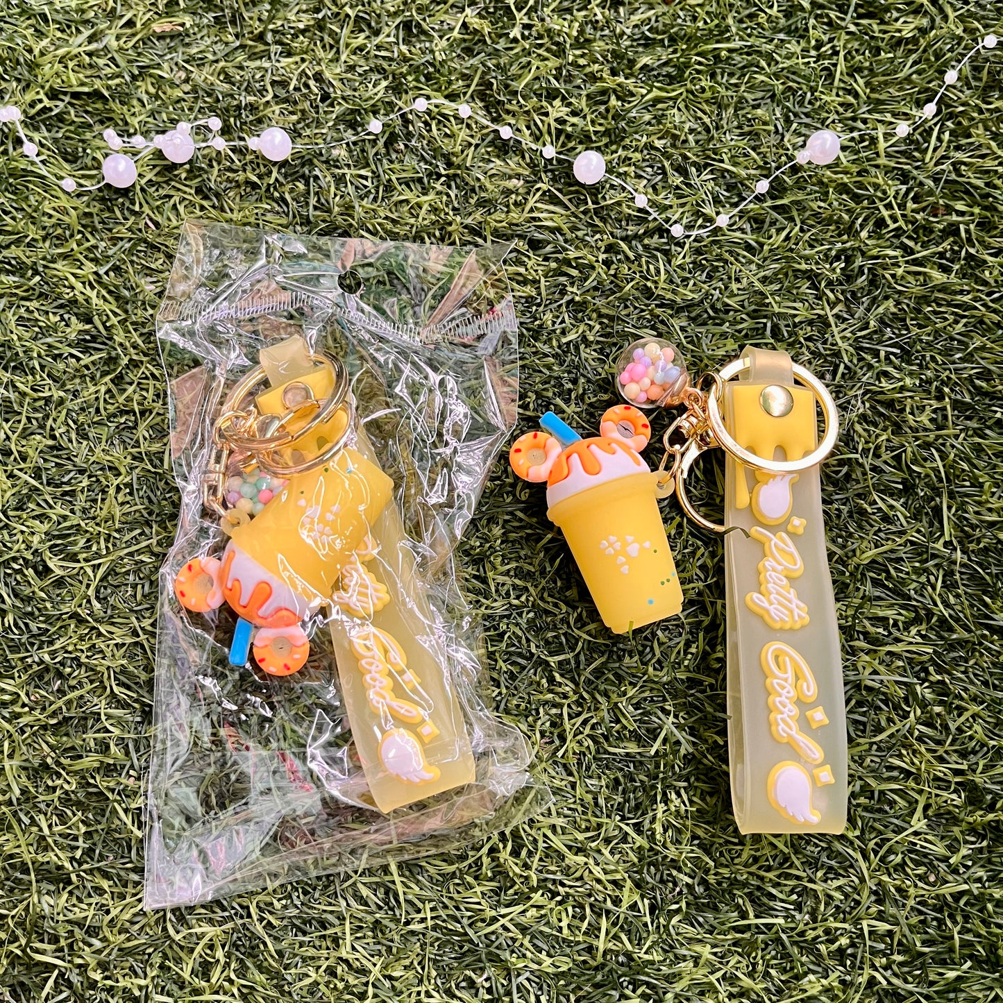 Cartoon Ice Cream Cup Keychain Cute Key ring Pendant Accessories