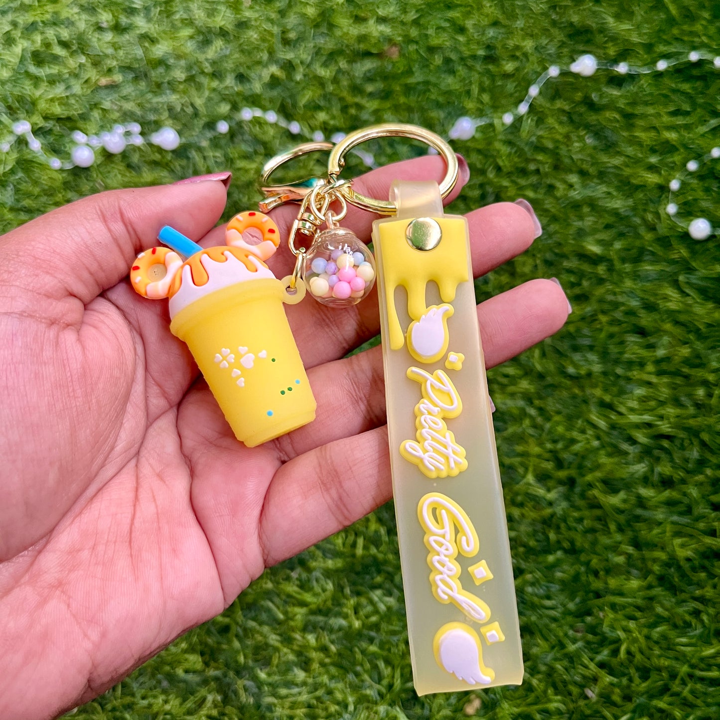 Cartoon Ice Cream Cup Keychain Cute Key ring Pendant Accessories