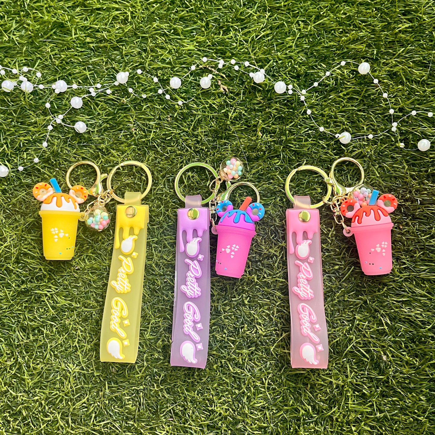 Cartoon Ice Cream Cup Keychain Cute Key ring Pendant Accessories