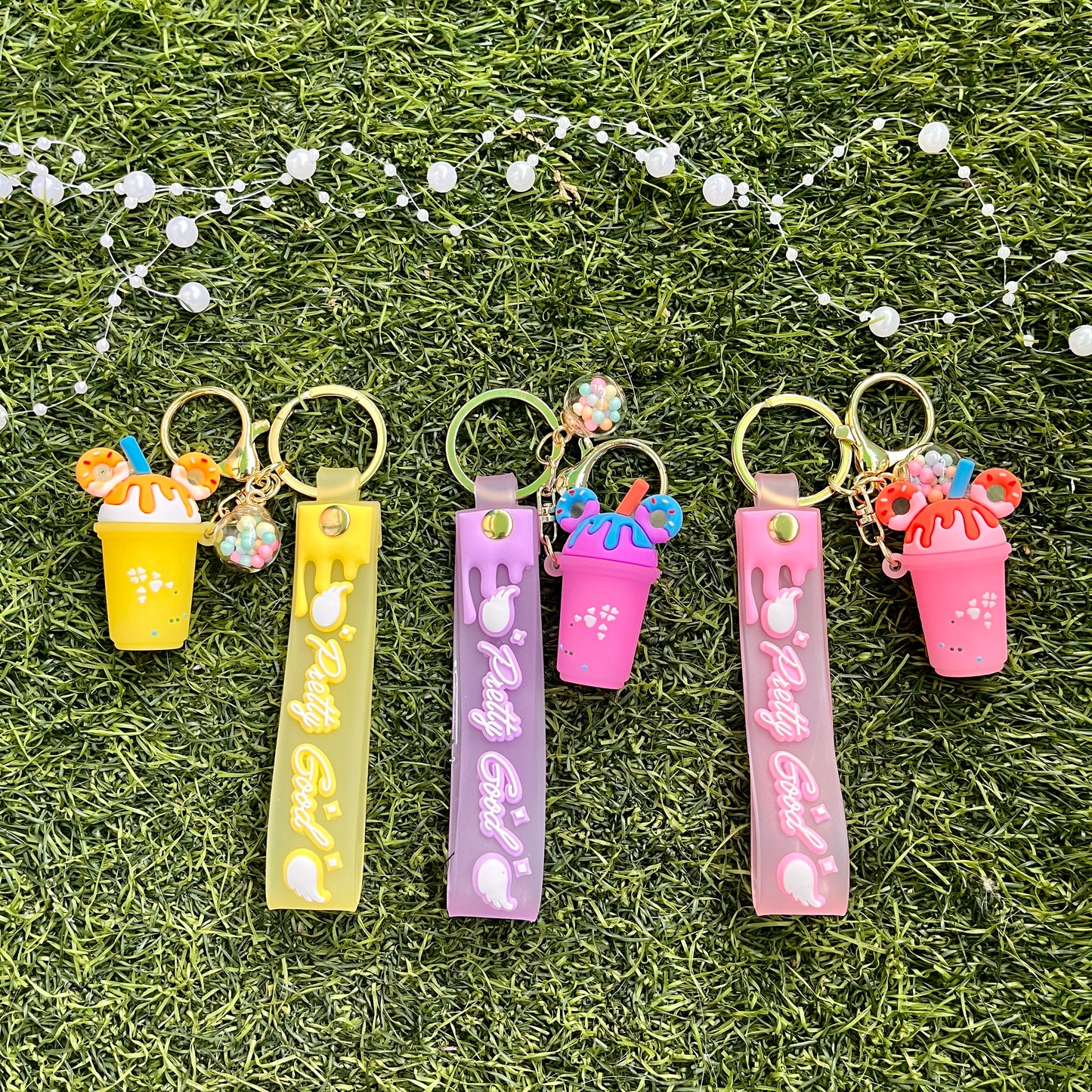 Cartoon Ice Cream Cup Keychain Cute Key ring Pendant Accessories