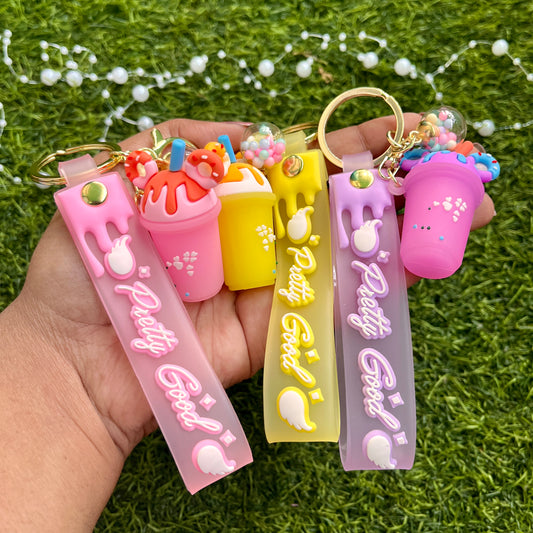 Cartoon Ice Cream Cup Keychain Cute Key ring Pendant Accessories