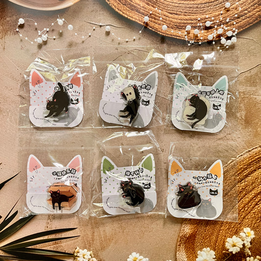 1 Pc Acrylic Drip Clips Little Black Cat Cute Clip