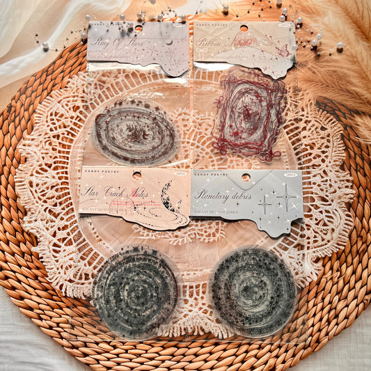 10 Pcs Galaxy Museum Vintage Peel-and-Stick Decoration Stickers