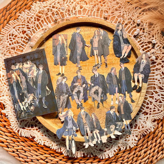 15 Pcs Enchant Academy Fashion Wizard Character Vintage Sticker