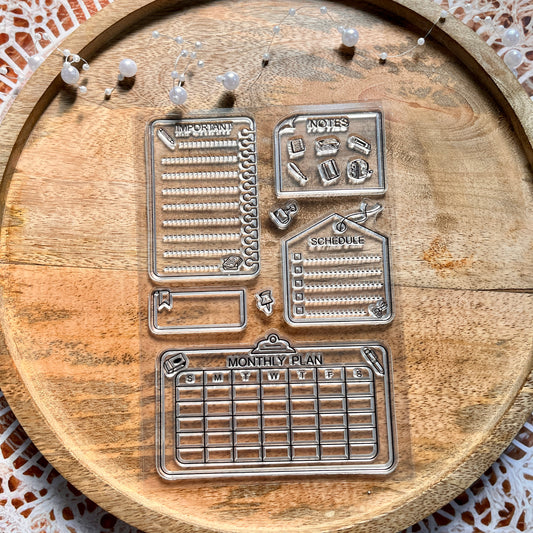 1 Pc Daily Entry Calendar Series Transparent Stamps DIY Planner Stamps