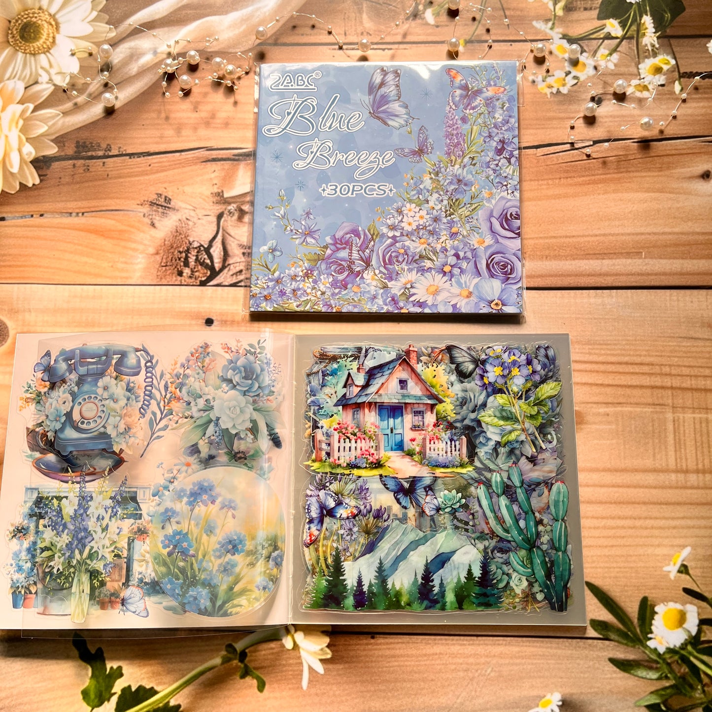 30 sheets Misty Mountain Love Sticker Booklet for Journaling