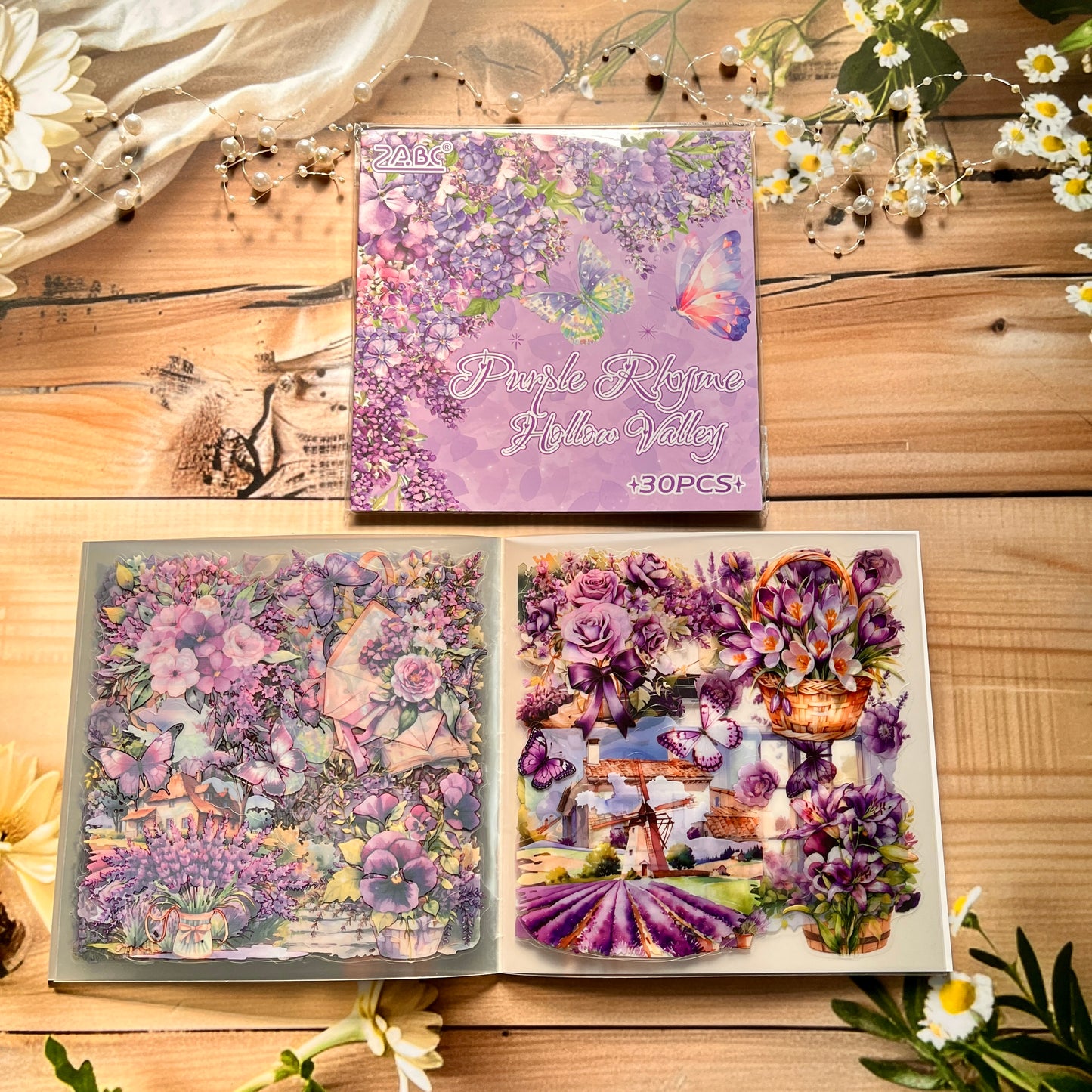 30 sheets Misty Mountain Love Sticker Booklet for Journaling