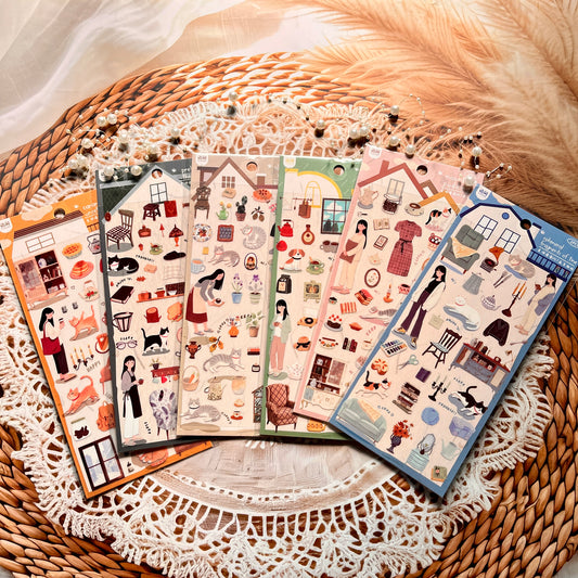 2 Sheets Endless Galaxy Creative Character Daily Life Scrapbooking Stickers