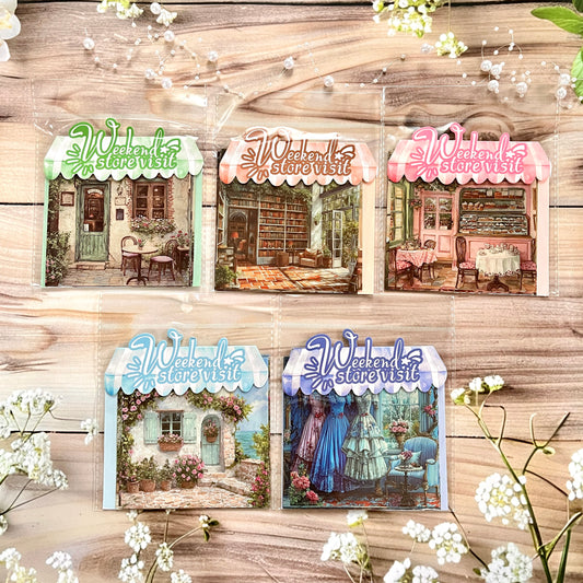 10 pcs Weekend Visit Shop Series Vintage Stickers
