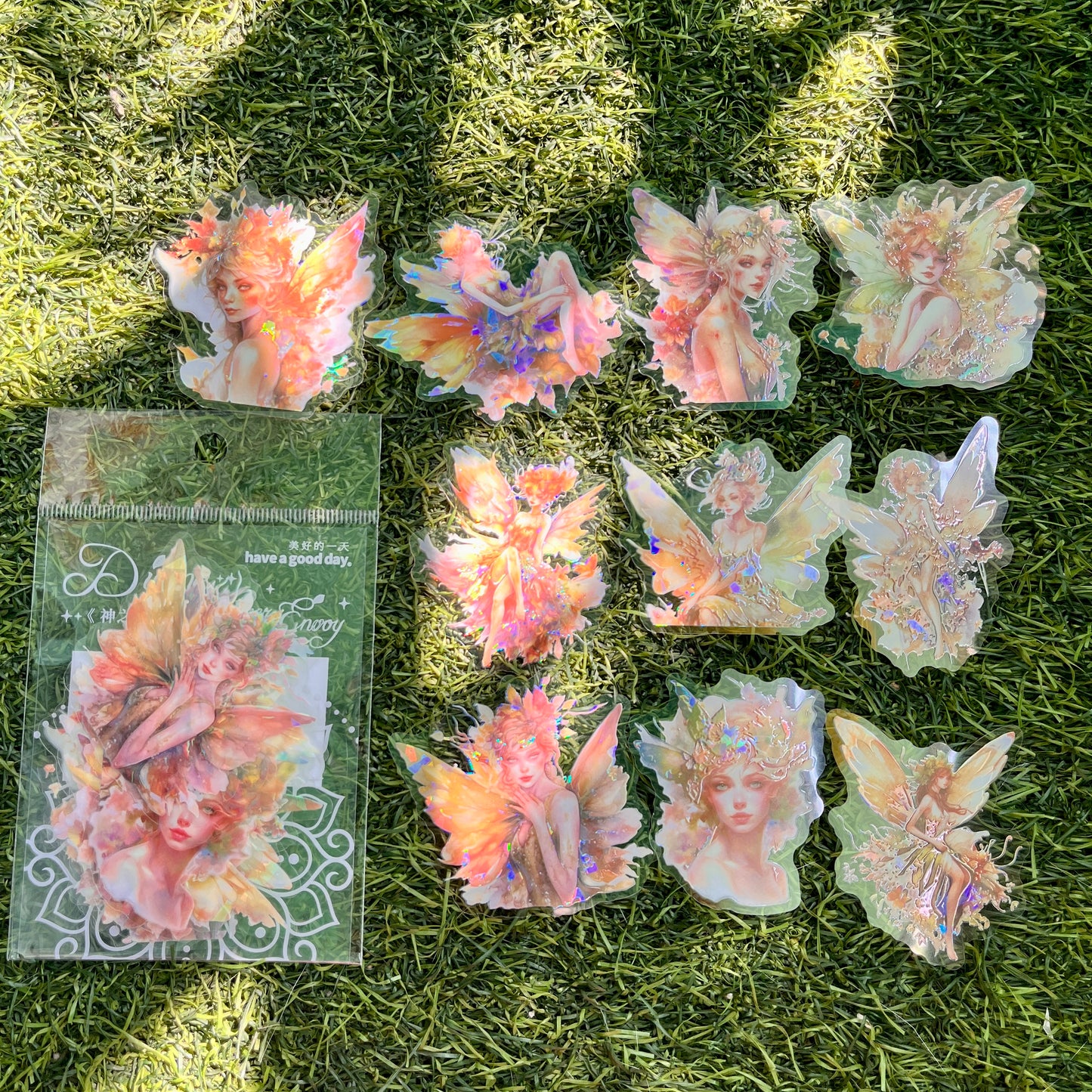 10 Pcs Vintage Flower Fairy Theme PET Sticker