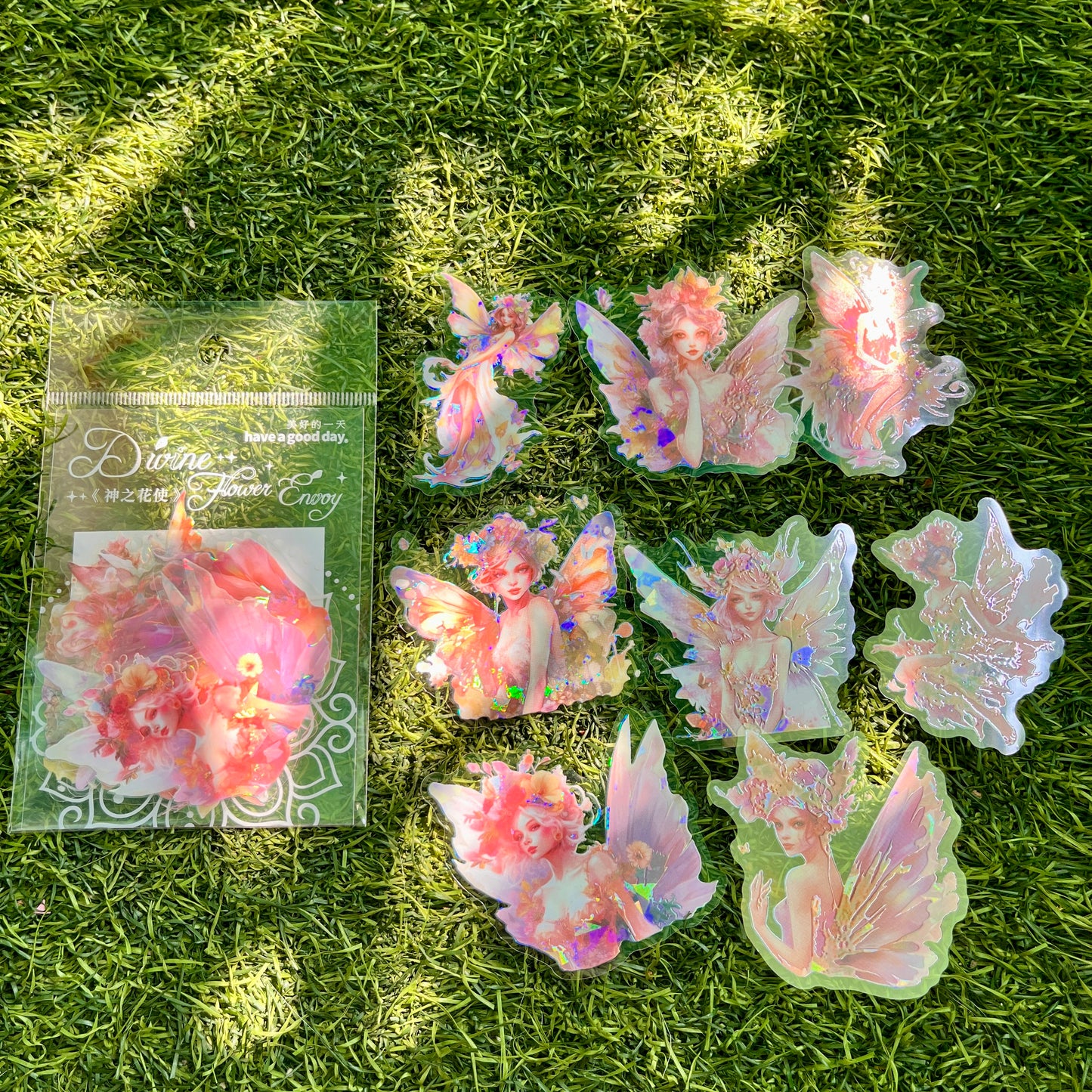 10 Pcs Vintage Flower Fairy Theme PET Sticker