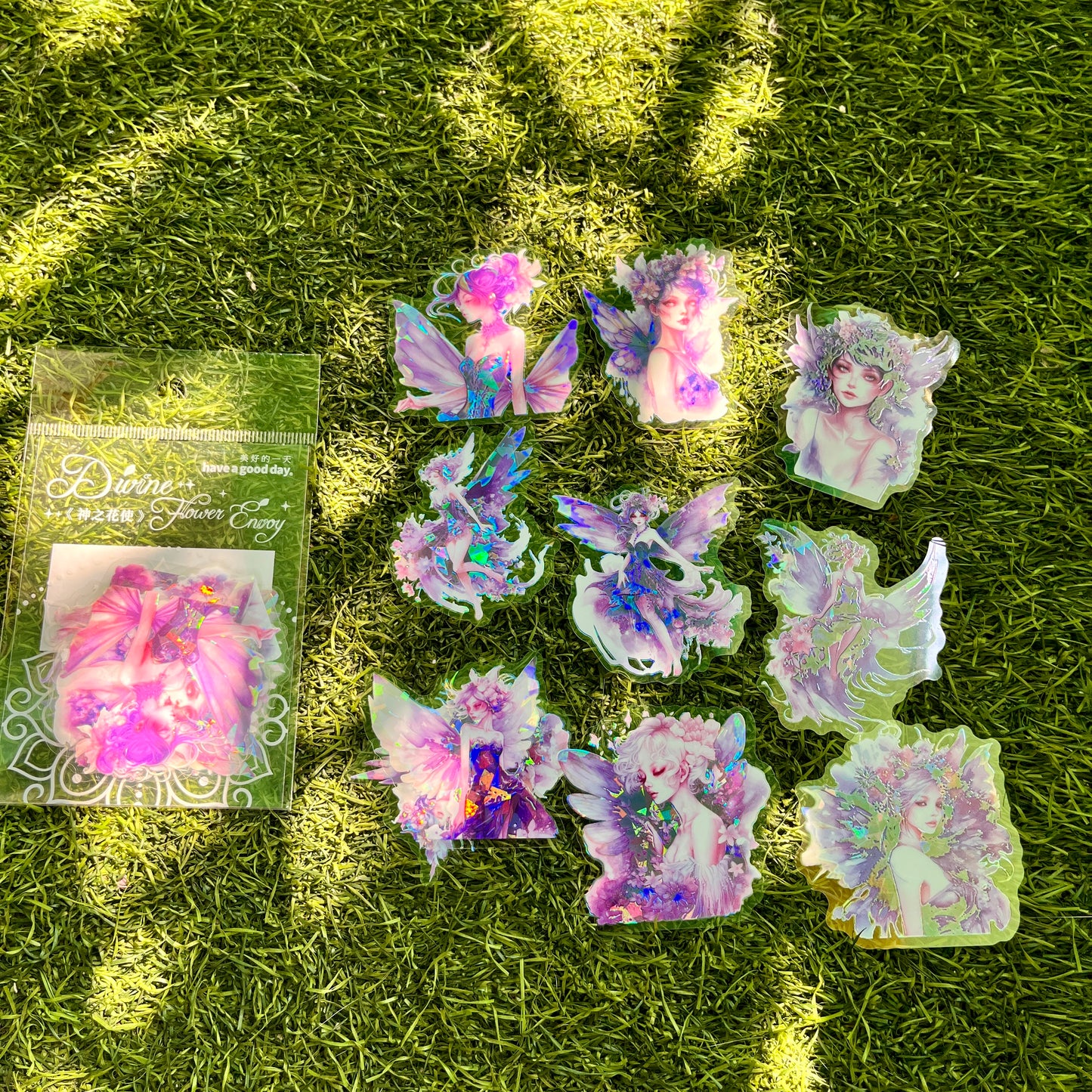 10 Pcs Vintage Flower Fairy Theme PET Sticker