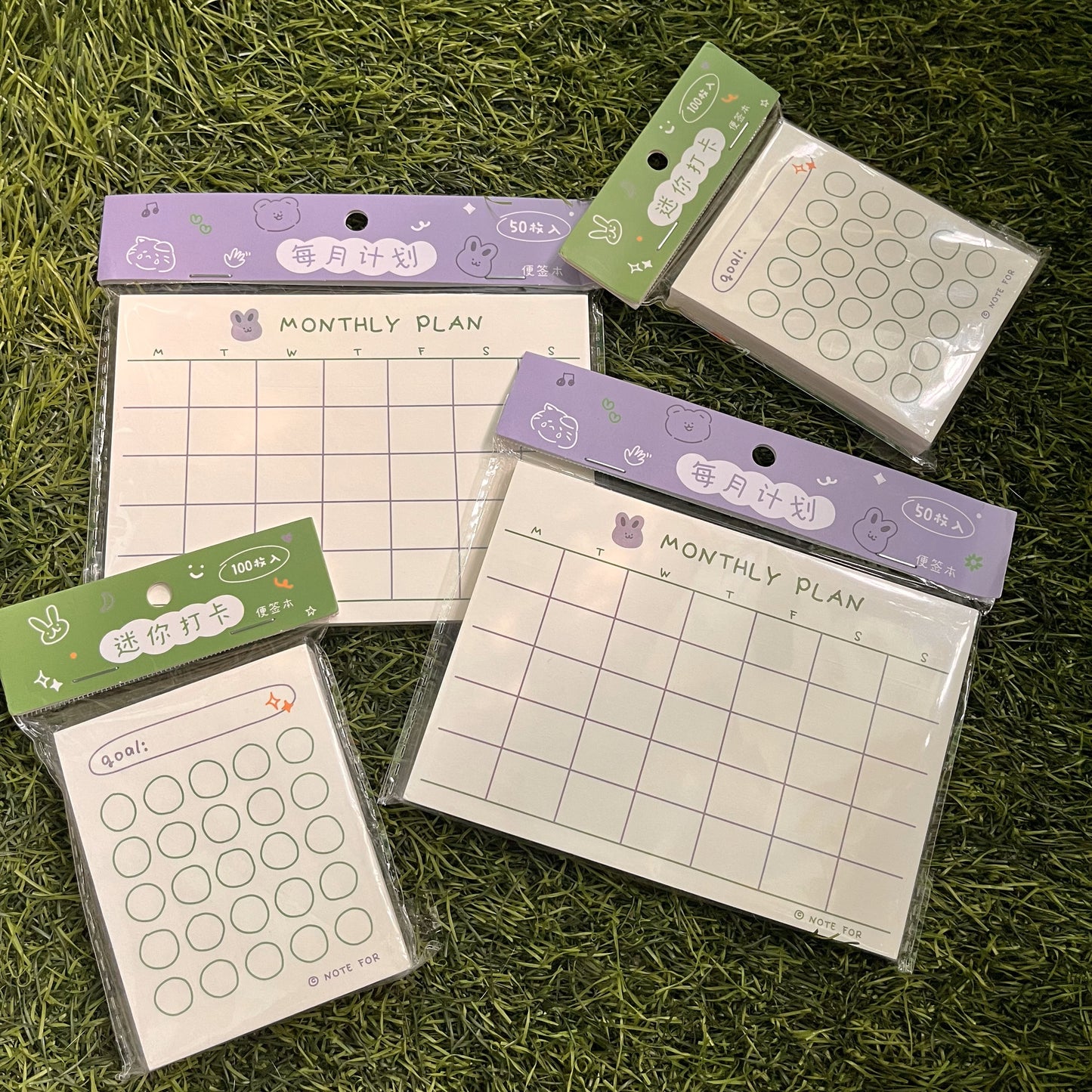 Kawaii memo pads ( non sticky) montly and weekly planners