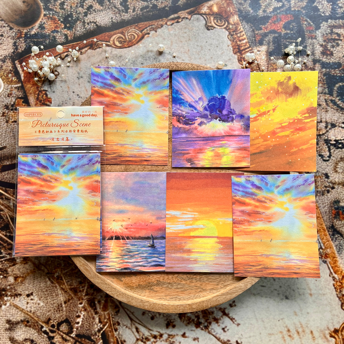 10 Sheets Picturesque Views Series Landscaping Washi Stickers