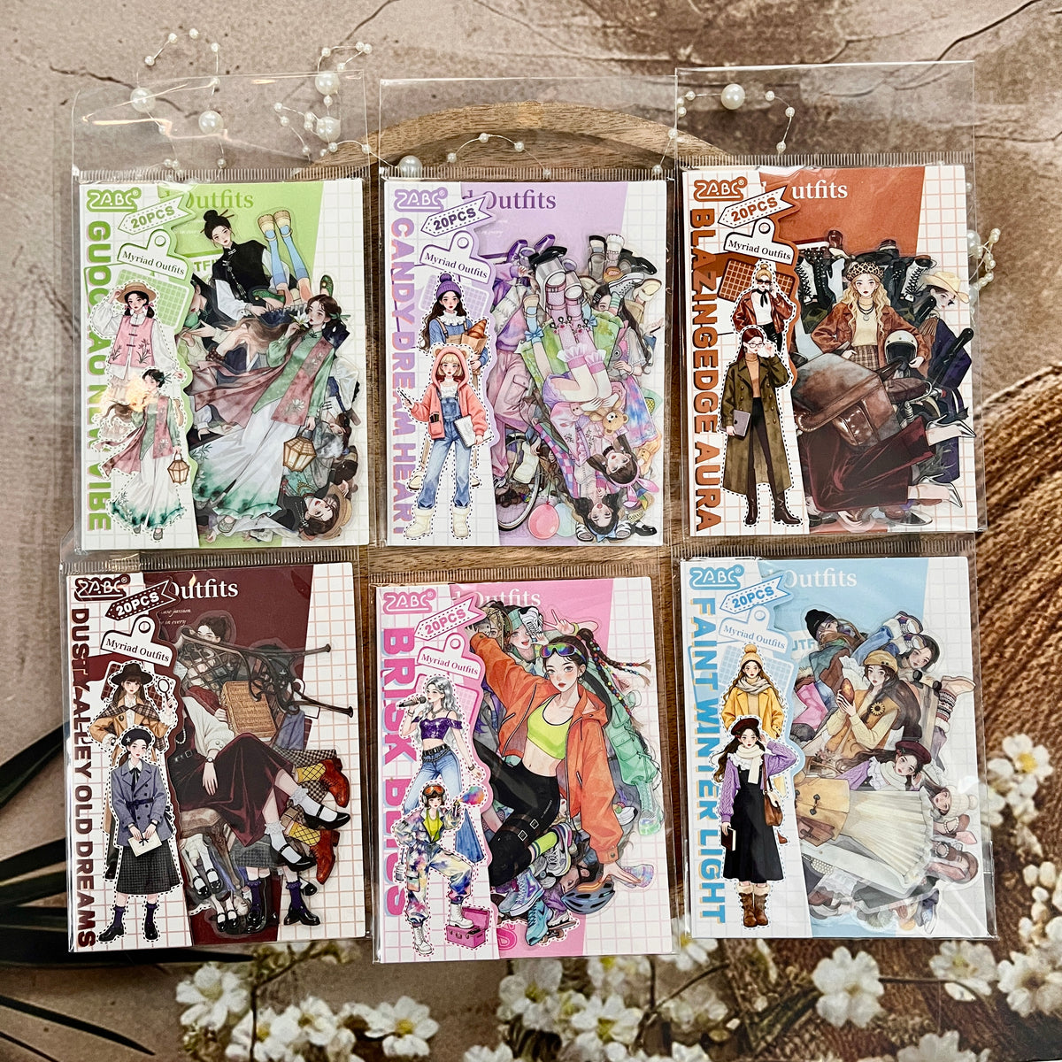 20 Pcs Endless Outfit Combinations Girl Character Journaling Stickers