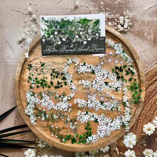 30 Pcs Flower Branch Sweet Dreams Series Flower Journaling Stickers
