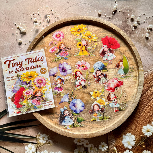 10 Pcs Mini Adventure Series Cute Cartoon Character Journal Sticker Pack