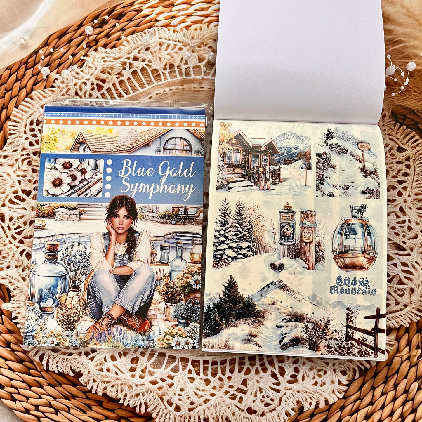 20 Sheets Character flower castle Handbook Decoration Sticker Book