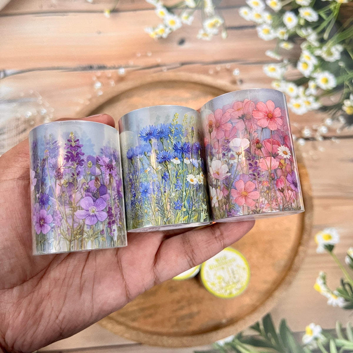 1 Roll Wild Blossom Series Floral Journaling Embellishments Tape