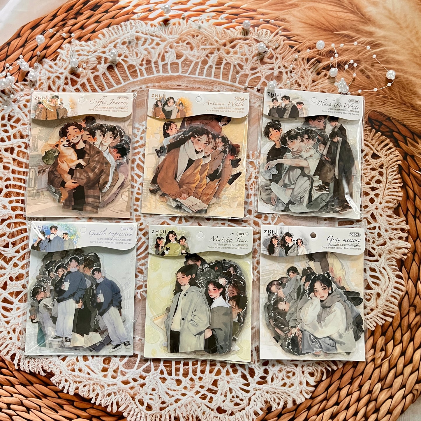 30 Pcs Teenage Heart Island Book series Character Pet Sticker Pack