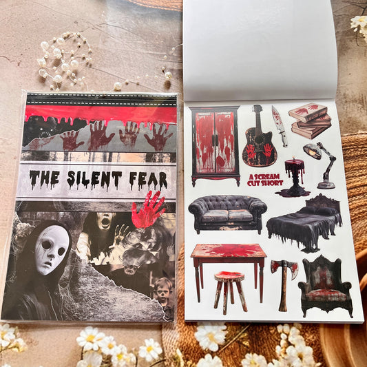 20 Sheets The Silent Fear Scary Ghost Sticker Book