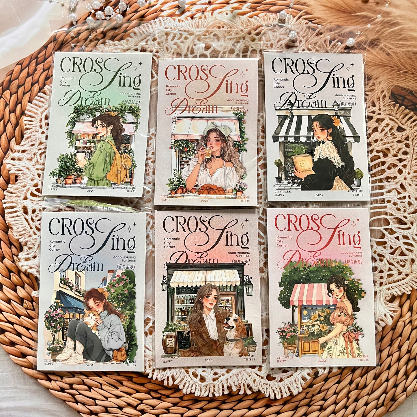 15 pcs Laser White Kraft Splendid Days Series Character Girl Stickers