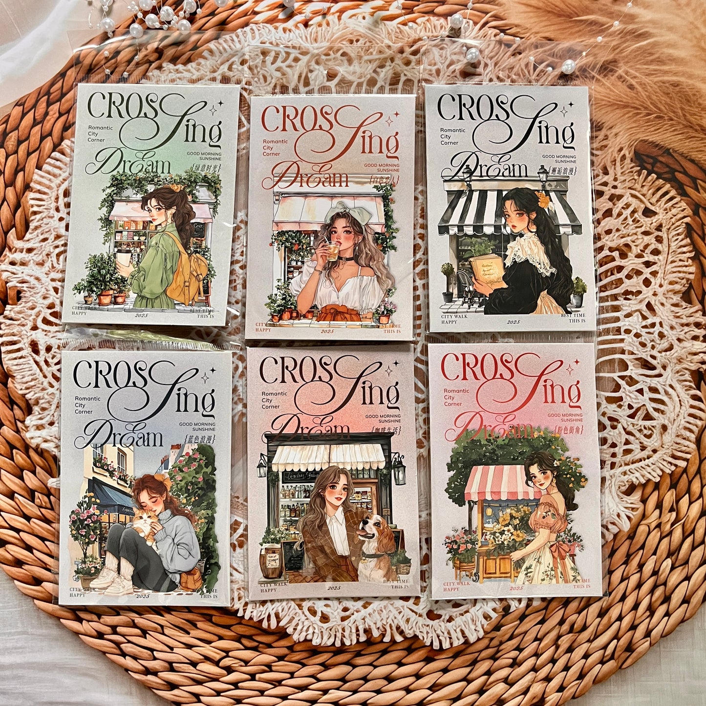 15 pcs Laser White Kraft Splendid Days Series Character Girl Stickers