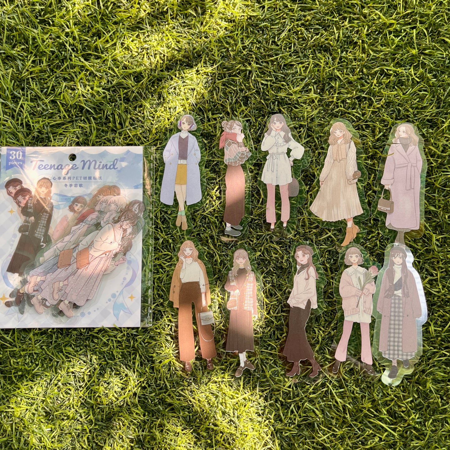 30 Pcs Beautiful Girl Series Literature Style Decoration Stickers Pack