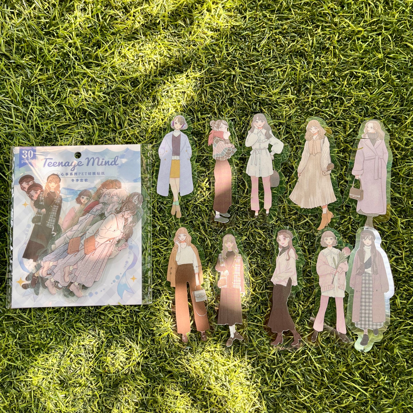 30 Pcs Beautiful Girl Series Literature Style Decoration Stickers Pack