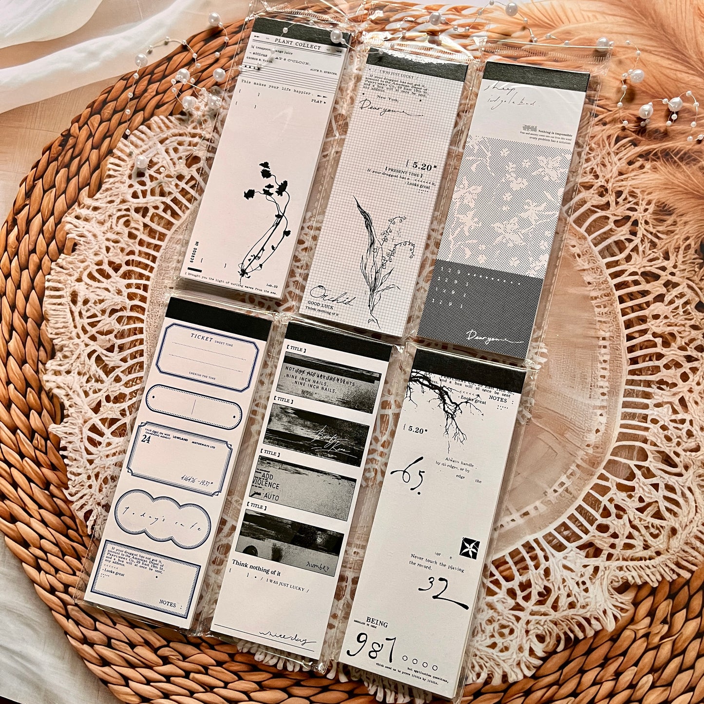 30 pcs Wandering Random Series Light Vintage Long Strip Memo Pad