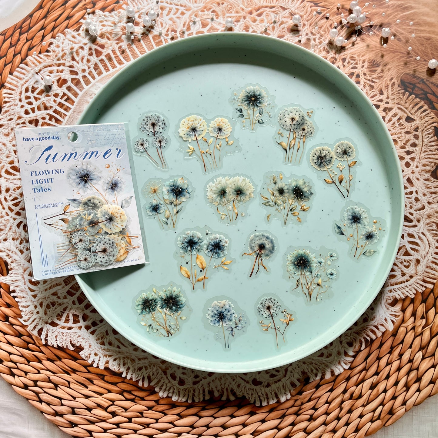 15 pcs Flower Story Series Multi-Size Flower Sticker Pack